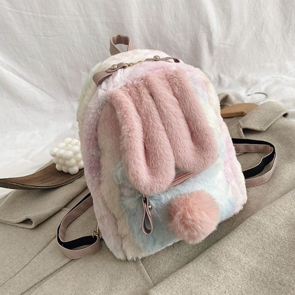 backpacks colourful rabbit ear plush backpack cute girl children schoolbag winter furry soft comfy rucksack satchel for women 230705
backpacks colourful rabbit ear plush backpack cute girl children schoolbag winter furry soft comfy rucksack satchel for women 230705