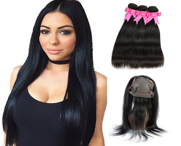 360 lace frontal with bundles brazilian straight virgin hair weave 3 bundles with 360 natural hairline lace frontal with baby hair1148773, Black;brown
360 lace frontal with bundles brazilian straight virgin hair weave 3 bundles with 360 natural hairline lace frontal with baby hair1148773, Black;brown