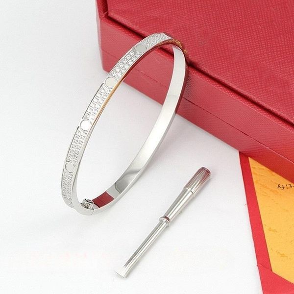 designer gold bracelet screw bracelets for women classic brand rose bangle with diamond new style personalized holiday gifts elegant simple, Black