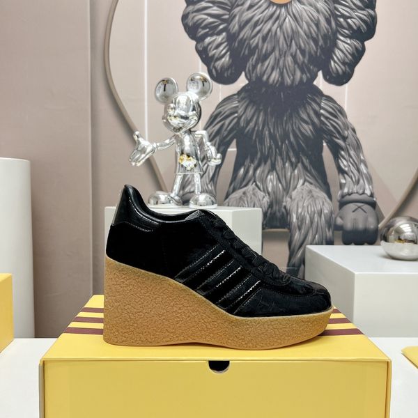 women's designer slope heels, genuine leather fashion, autumn co branded thick sole sponge cake casual shoes, leather quilted lace up,, Black
women's designer slope heels, genuine leather fashion, autumn co branded thick sole sponge cake casual shoes, leather quilted lace up,, Black