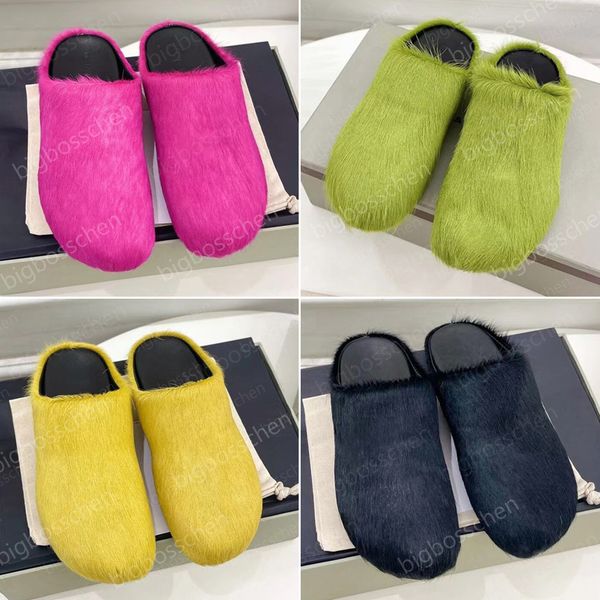 marn luxury horsehair slippers men's women's trendy fur slippers clogs sandals designers fashion leather flat heel outdoor fussbet, Black
marn luxury horsehair slippers men's women's trendy fur slippers clogs sandals designers fashion leather flat heel outdoor fussbet, Black