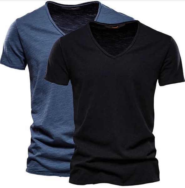 2-piece summer men's new pure color slub cotton v-neck short sleeve t-shirt wear, White;black
2-piece summer men's new pure color slub cotton v-neck short sleeve t-shirt wear, White;black