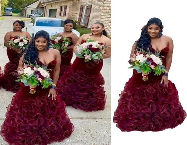 2023 bridesmaid dresses burgundy velvet sweetheart mermaid tiered ruffles organza floor length party wedding guest dress maid3262674, White;pink
2023 bridesmaid dresses burgundy velvet sweetheart mermaid tiered ruffles organza floor length party wedding guest dress maid3262674, White;pink
