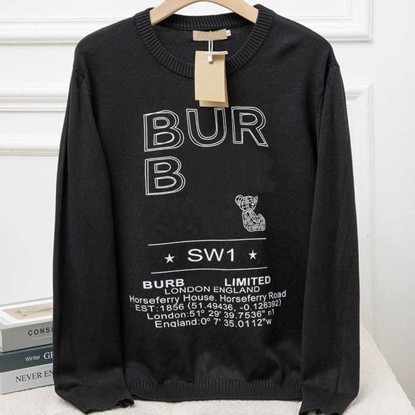luxury designer sweater wool knit pullover coat womens long sleeve letter printed burb knitwear sweater oversize women's clothing, White;black
luxury designer sweater wool knit pullover coat womens long sleeve letter printed burb knitwear sweater oversize women's clothing, White;black