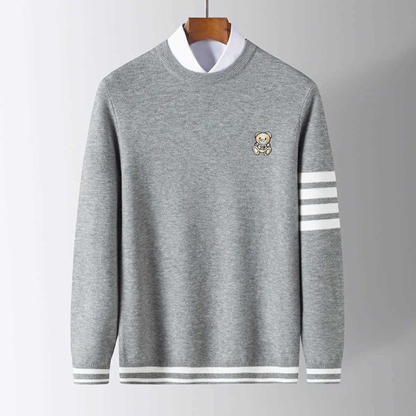 mens pullovers luxury tb brand thom sweaters males bear embroidery 4 bar funmix o-neck striped clothing warm pullover fashion, White;black
mens pullovers luxury tb brand thom sweaters males bear embroidery 4 bar funmix o-neck striped clothing warm pullover fashion, White;black