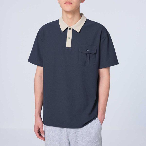 breathable short sleeved t-shirt for men's polo shirt with thin contrasting color casual half business paul top, White;black
breathable short sleeved t-shirt for men's polo shirt with thin contrasting color casual half business paul top, White;black