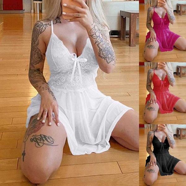 other panties sleepwear plus size women temptation lingerie babydoll nightwear deep v sleeveless lace mini night dress nightgown 2021 hkd230, Black;white
other panties sleepwear plus size women temptation lingerie babydoll nightwear deep v sleeveless lace mini night dress nightgown 2021 hkd230, Black;white