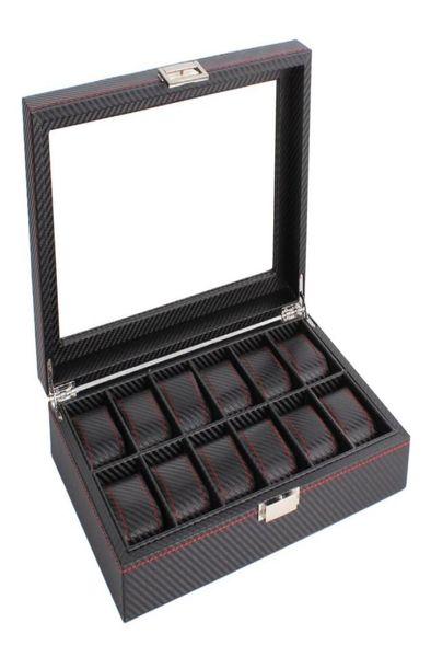 outad 12 slots carbon fiber watch box jewelry watch display storage holder rectangle black leather case8413048, Black;blue
outad 12 slots carbon fiber watch box jewelry watch display storage holder rectangle black leather case8413048, Black;blue