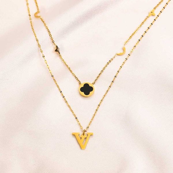 classical women luxury designer necklace choker pendant chain 18k gold plated stainless steel necklaces wedding jewelry accessories 2colors, Silver
classical women luxury designer necklace choker pendant chain 18k gold plated stainless steel necklaces wedding jewelry accessories 2colors, Silver