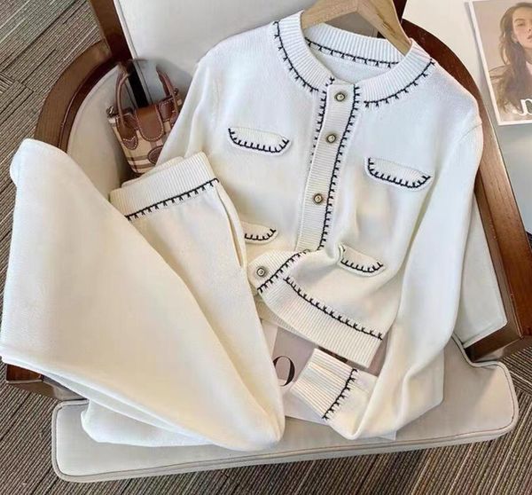 womens tracksuits designer knitted suit two piece set korean sweater cardigan and wide leg pant suit chic ladies outfits, Gray
womens tracksuits designer knitted suit two piece set korean sweater cardigan and wide leg pant suit chic ladies outfits, Gray