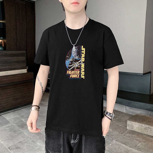 t-shirt men's short sleeved 2023 summer new trendy brand pure cotton clothing can be added with bottoming shirt, White;black
t-shirt men's short sleeved 2023 summer new trendy brand pure cotton clothing can be added with bottoming shirt, White;black