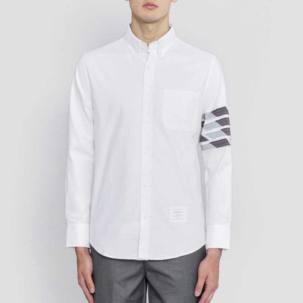 2023 tb thom fashion brand shirts men slim white striped long sleeve casual shirt formal cotton oxford solid men's clothing, White;black
2023 tb thom fashion brand shirts men slim white striped long sleeve casual shirt formal cotton oxford solid men's clothing, White;black