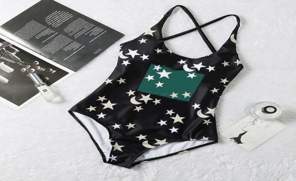 star print designer padded push up women onepiece swimwear outdoor beach travel vacation bandage swimsuits casual must9273485, Blue