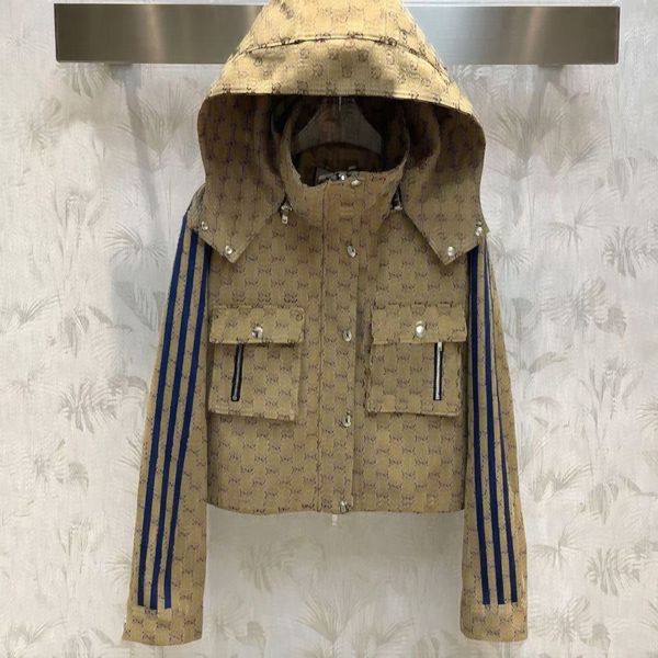 womens designer hooded jackets coats full letters fashion long sleeve windbreaker jacket luxury designer woman jacket, Black;brown
womens designer hooded jackets coats full letters fashion long sleeve windbreaker jacket luxury designer woman jacket, Black;brown