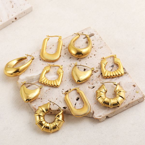 stud creative metal geometric v shape bamboo chunky hoop earrings for women gold color stainless steel earrings party jewelry gifts 230706, Golden;silver
stud creative metal geometric v shape bamboo chunky hoop earrings for women gold color stainless steel earrings party jewelry gifts 230706, Golden;silver