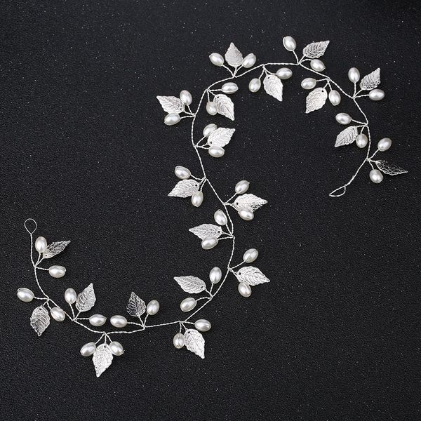 headpieces bridal handmade leaf pearls headband headpiece wedding rose gold hair vine wedding accessories, Silver
headpieces bridal handmade leaf pearls headband headpiece wedding rose gold hair vine wedding accessories, Silver