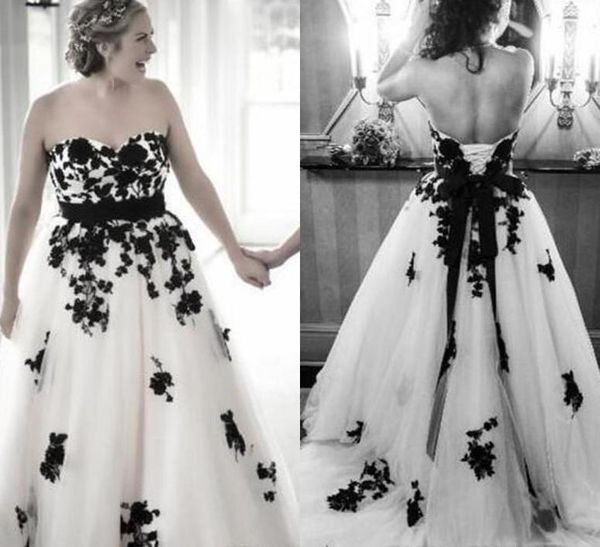 black and white country wedding dresses bridal gowns plus size sweetheart tulle ribbon corset back reception dress boho8658403
black and white country wedding dresses bridal gowns plus size sweetheart tulle ribbon corset back reception dress boho8658403