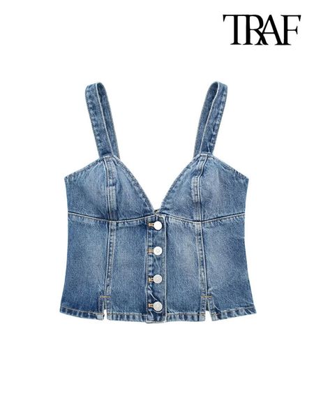 women's tanks camis traf women fashion with sweetheart neck front button denim tank vintage backless elastic straps female camis mujer, White
women's tanks camis traf women fashion with sweetheart neck front button denim tank vintage backless elastic straps female camis mujer, White