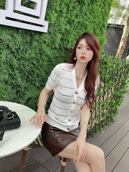 ba1 main women's knits designer shirts elegant womens shirts luxury clothing corset shirt gold coin buckle knit striped short sleeved k, White
ba1 main women's knits designer shirts elegant womens shirts luxury clothing corset shirt gold coin buckle knit striped short sleeved k, White