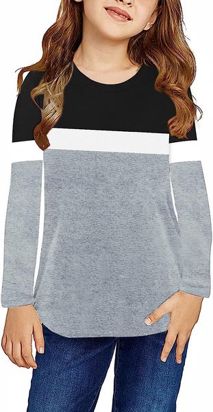 girls casual long sleeve t shirts kids loose soft striped color block tunic ,undershirt size 4-15 years, Blue
girls casual long sleeve t shirts kids loose soft striped color block tunic ,undershirt size 4-15 years, Blue