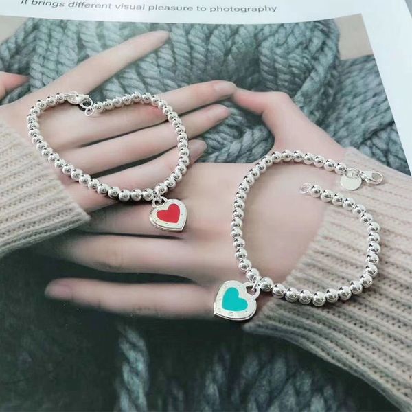925 silver heart beaded charm bracelet women couple strands beads chain love bracelets men enamel blue designer jewelry gifts for girlfriend, Golden;silver
925 silver heart beaded charm bracelet women couple strands beads chain love bracelets men enamel blue designer jewelry gifts for girlfriend, Golden;silver
