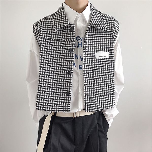 men's vests spring and autumn senior retro houndstooth short vest for men coat england design sleeveless korean fashion waistcoat 23070, Black;white
men's vests spring and autumn senior retro houndstooth short vest for men coat england design sleeveless korean fashion waistcoat 23070, Black;white