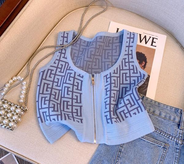 women knits r embroidery t shirt sleeveless breathable knitted tee sport tank vest yoga tees, White
women knits r embroidery t shirt sleeveless breathable knitted tee sport tank vest yoga tees, White