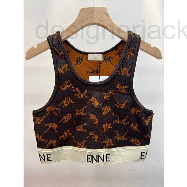 women's tanks & camis designer luxury 2023 summer round neck sleeveless tank street wear pattern knit cropped for female casual fashio, White 
women's tanks & camis designer luxury 2023 summer round neck sleeveless tank street wear pattern knit cropped for female casual fashio, White
