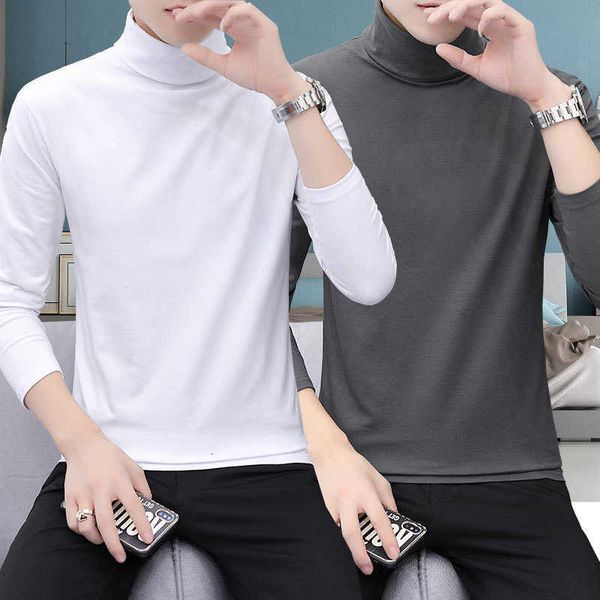 cotton long sleeved t-shirt men's plush high collar bottom coat business warm jacket, White;black
cotton long sleeved t-shirt men's plush high collar bottom coat business warm jacket, White;black