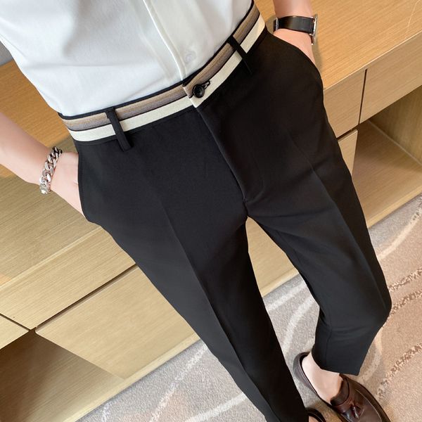men's pants 2023 korean summer solid drape suit men clothing simple slim fit ankle length office trousers formal wear 36 230705, Black
men's pants 2023 korean summer solid drape suit men clothing simple slim fit ankle length office trousers formal wear 36 230705, Black