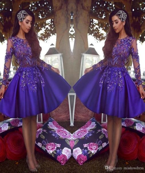 elegant arabic illusion satin a line cocktail dresses new long sleeves tulle lace applique beaded knee length party short1746980, Black
elegant arabic illusion satin a line cocktail dresses new long sleeves tulle lace applique beaded knee length party short1746980, Black