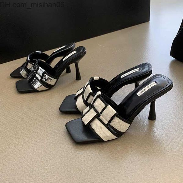 dress shoes 2023 summer new women's blue slider fashion thin high heel women's dress pump slider woven square toe outdoor sandals, Black
dress shoes 2023 summer new women's blue slider fashion thin high heel women's dress pump slider woven square toe outdoor sandals, Black