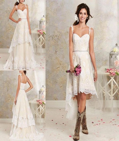 removable skirt lace a line wedding dresses spaghetti straps applique high low country summer beach wedding bridal gowns ba18559644191, White
removable skirt lace a line wedding dresses spaghetti straps applique high low country summer beach wedding bridal gowns ba18559644191, White
