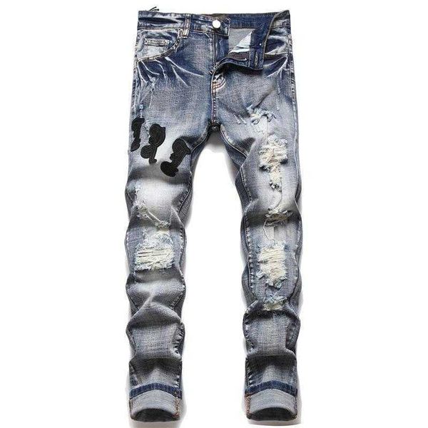 men's jeans european jean hombre letter star men embroidery patchwork ripped for trend brand motorcycle pant mens skinny, Blue
men's jeans european jean hombre letter star men embroidery patchwork ripped for trend brand motorcycle pant mens skinny, Blue