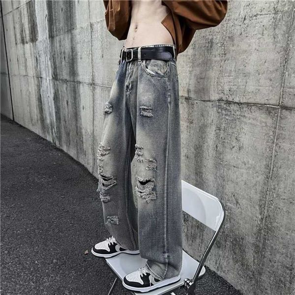 spring and autumn season high street broken hole washed old rock revival jeans men's ins brand hip hop loose straight leg pants fashion, Blue
spring and autumn season high street broken hole washed old rock revival jeans men's ins brand hip hop loose straight leg pants fashion, Blue