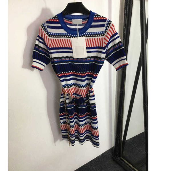 23ss summer dresses women dress womens designer clothing nail drill letter hardware chain belt embellished striped short sleeve knit dress w, Black;gray
23ss summer dresses women dress womens designer clothing nail drill letter hardware chain belt embellished striped short sleeve knit dress w, Black;gray