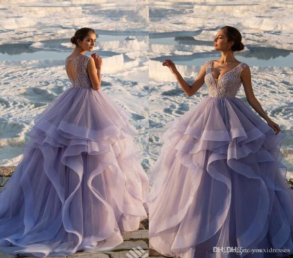 2018 lavernder prom dresses custom made sheer v neck ruffles skirt beading keyhole back elegant formal ball gowns pageant dress9193208, Black
2018 lavernder prom dresses custom made sheer v neck ruffles skirt beading keyhole back elegant formal ball gowns pageant dress9193208, Black