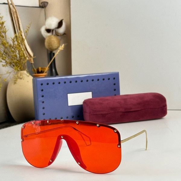 2023 women men sunglasses gold metal frameless red gradient color shield glasses available with box, White;black
2023 women men sunglasses gold metal frameless red gradient color shield glasses available with box, White;black