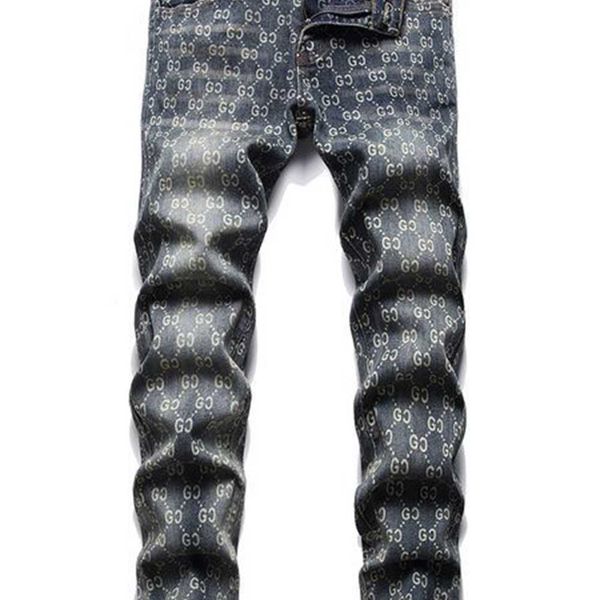 blue slim print men's jeans pantalons pour hommes 2022 autumn micro-elastic trendy denim pants vaqueros de los hombres pantalones para, Black
blue slim print men's jeans pantalons pour hommes 2022 autumn micro-elastic trendy denim pants vaqueros de los hombres pantalones para, Black