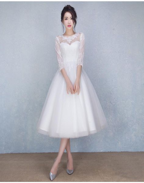 vestido de festa beach midi wedding dresses with 34 long sleeves 2020 tea length bride dress2436587, White
vestido de festa beach midi wedding dresses with 34 long sleeves 2020 tea length bride dress2436587, White