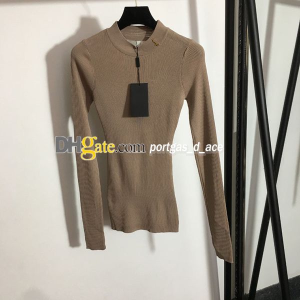 designer women knitted t shirt letter pin design on neck long sleeve slim bottom t shirts elegant charming high stretch undershirt, Black
designer women knitted t shirt letter pin design on neck long sleeve slim bottom t shirts elegant charming high stretch undershirt, Black