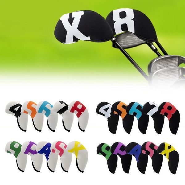 Image of Other Golf Products 10pcs Golf Iron Head Cover Golf Club Head Protective Covers 4 5 6 7 8 9 P A S X Golf Club Iron Headcover Protector Golf Supplies 230705