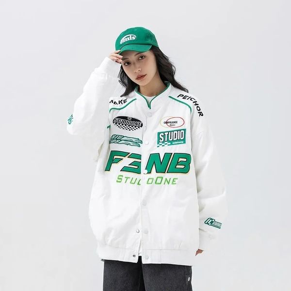 women's leather faux leather american embroidery bombers coat spring autumn hip hop high street sleeve bomber varsity racing woman jack, Black
women's leather faux leather american embroidery bombers coat spring autumn hip hop high street sleeve bomber varsity racing woman jack, Black