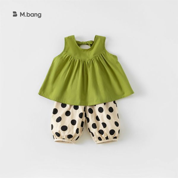 summer girl sleeveless tank and polka dot wide-leg pants, White