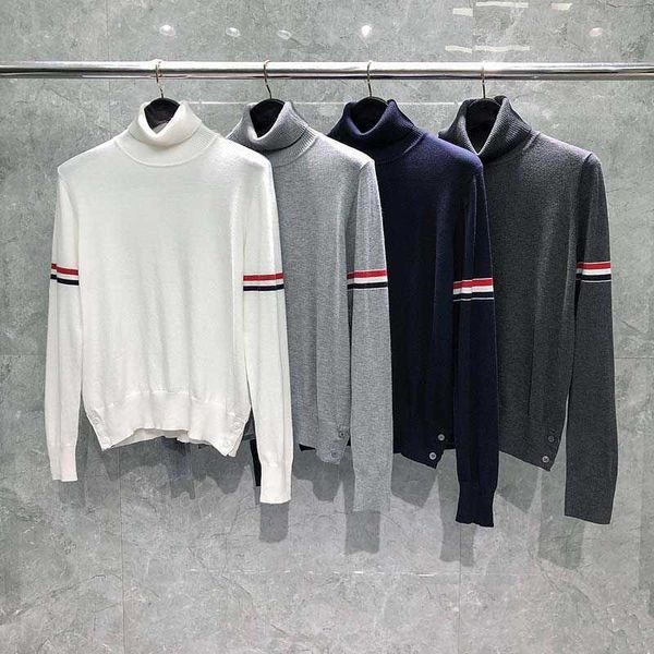tb thom turtleneck sweater sleeve rwb stripes design coats fashion pullover luxury brand slim casual soft men knit sweater, White;black
tb thom turtleneck sweater sleeve rwb stripes design coats fashion pullover luxury brand slim casual soft men knit sweater, White;black