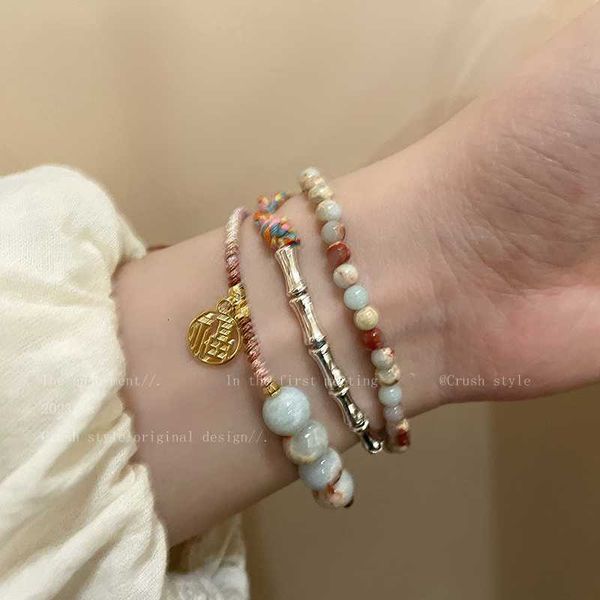 new chinese bamboo knot knitted bracelet women's couple handrope light luxury small group handstring handjewelry, Golden;silver
new chinese bamboo knot knitted bracelet women's couple handrope light luxury small group handstring handjewelry, Golden;silver