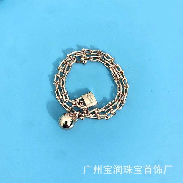 counter quality tiffay hardwear series spherical lock s925 sterling silver bracelet fashion trend men and women with logo, Black
counter quality tiffay hardwear series spherical lock s925 sterling silver bracelet fashion trend men and women with logo, Black