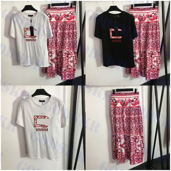 womens dresses set designer letter t shirt vintage pattern skirt embroidery short sleeve high waist dress woman clothes, White
womens dresses set designer letter t shirt vintage pattern skirt embroidery short sleeve high waist dress woman clothes, White