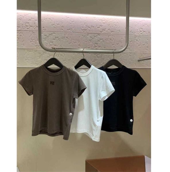 women's t shirts cotton tshirt summer designer clothings wang letter print short sleeve slim t-shirts high street tees, White
women's t shirts cotton tshirt summer designer clothings wang letter print short sleeve slim t-shirts high street tees, White