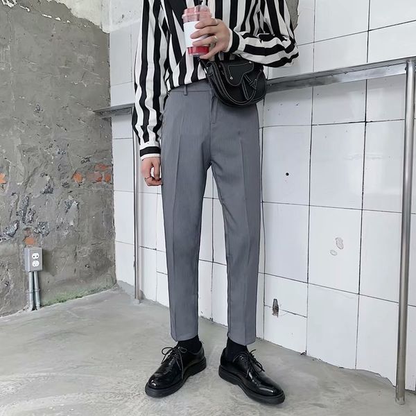 men's pants 2023 slim anklelength suit men solid color leggings korean formal commercial ironing trousers 230705, Black
men's pants 2023 slim anklelength suit men solid color leggings korean formal commercial ironing trousers 230705, Black